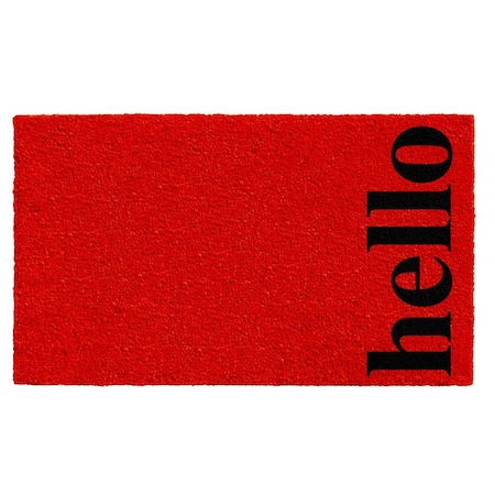 Configuracion 17 x 29 in. Vertical Hello Rectangular Doormat Red & Black CO3366312